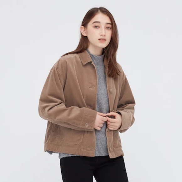 Uniqlo cream Boxy/oversized button down corduroy jacket - Picture 10 of 10
